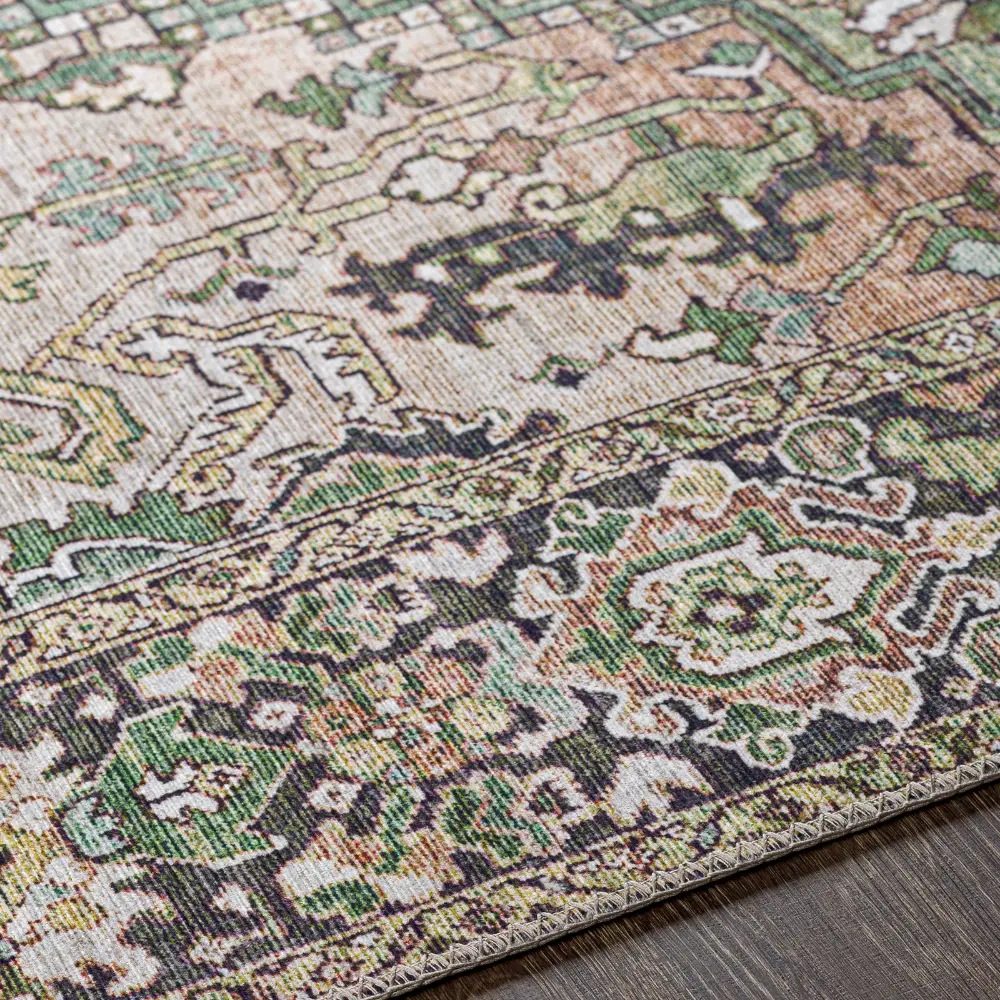 Viorica Vintage Oriental Boho Dark Green Rug - Image 7