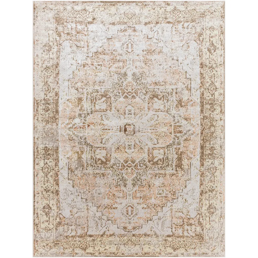 Vivian Machine Washable Oriental Boho Clay/Dark Brown Rug - Image 4
