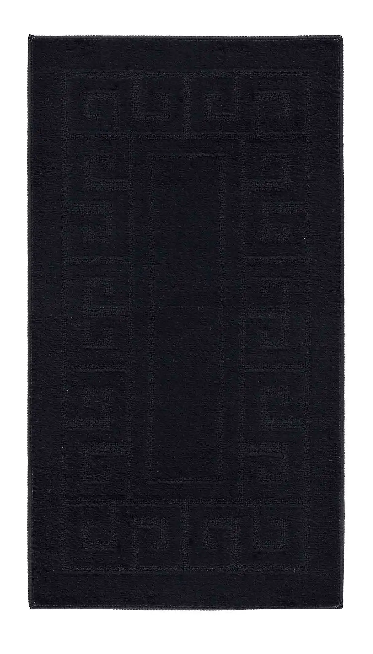 Washable 9mm Gel-Back Ivy Greek Key Black Rug - Image 2