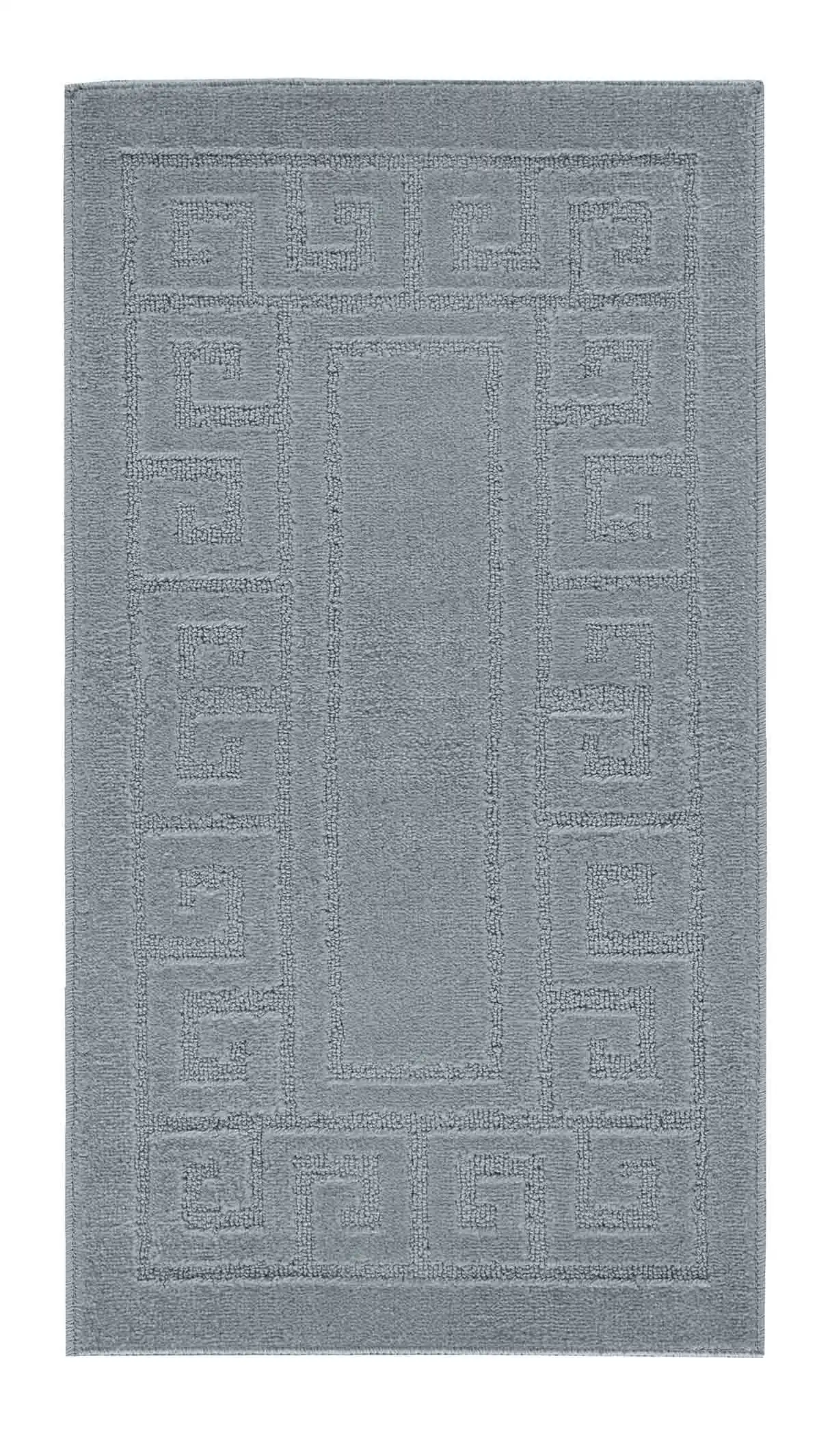 Washable 9mm Gel-Back Ivy Greek Key Dark Grey Rug - Image 2
