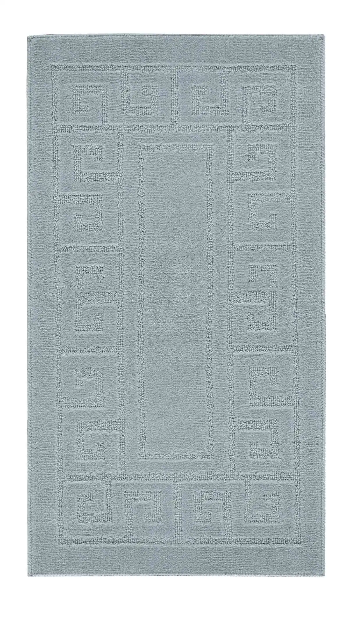 Washable 9mm Gel-Back Ivy Greek Key Silver Rug - Image 2