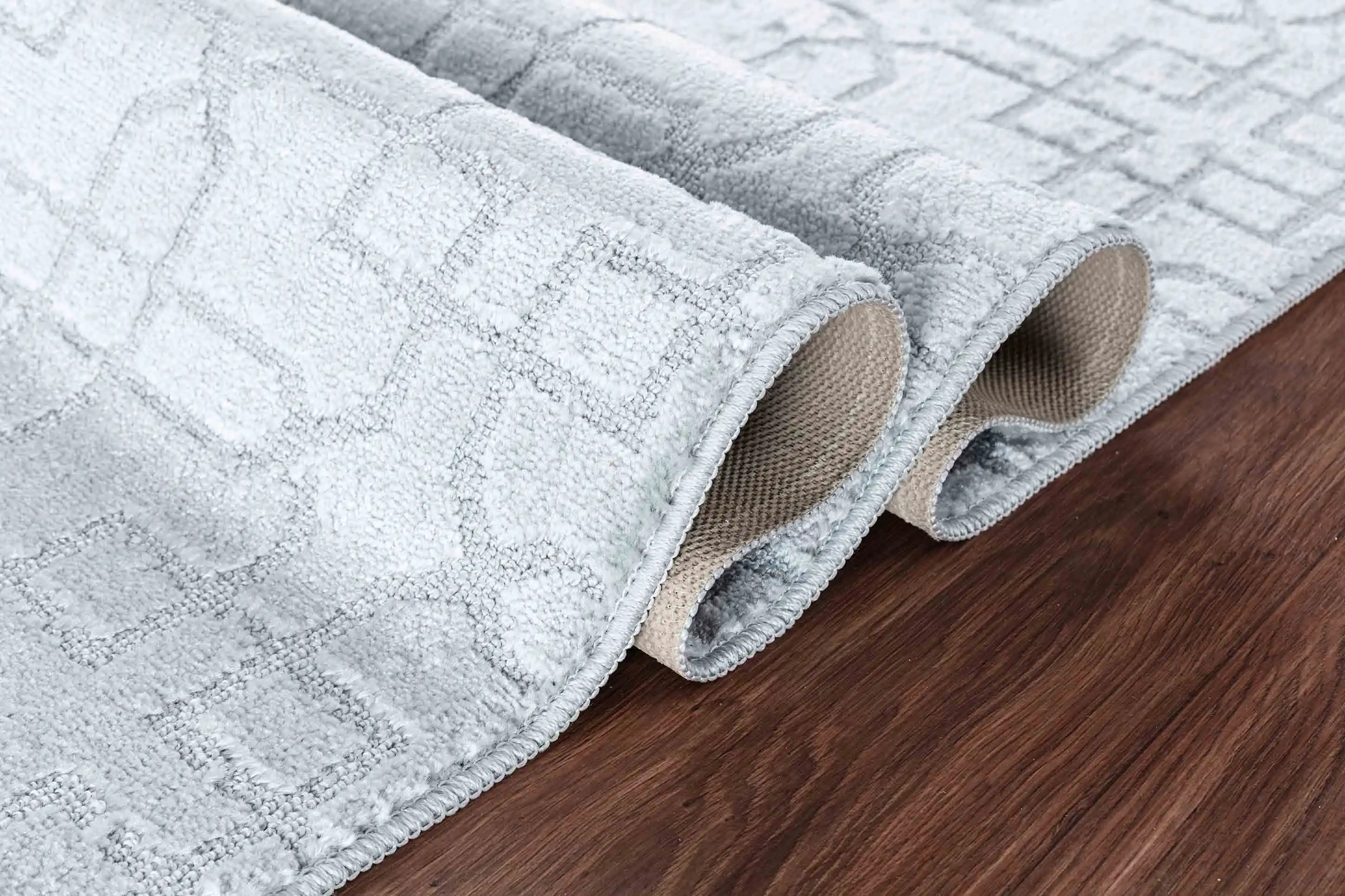 Washable 9mm Gel-Back Ivy Siam Silver Rug - Image 3