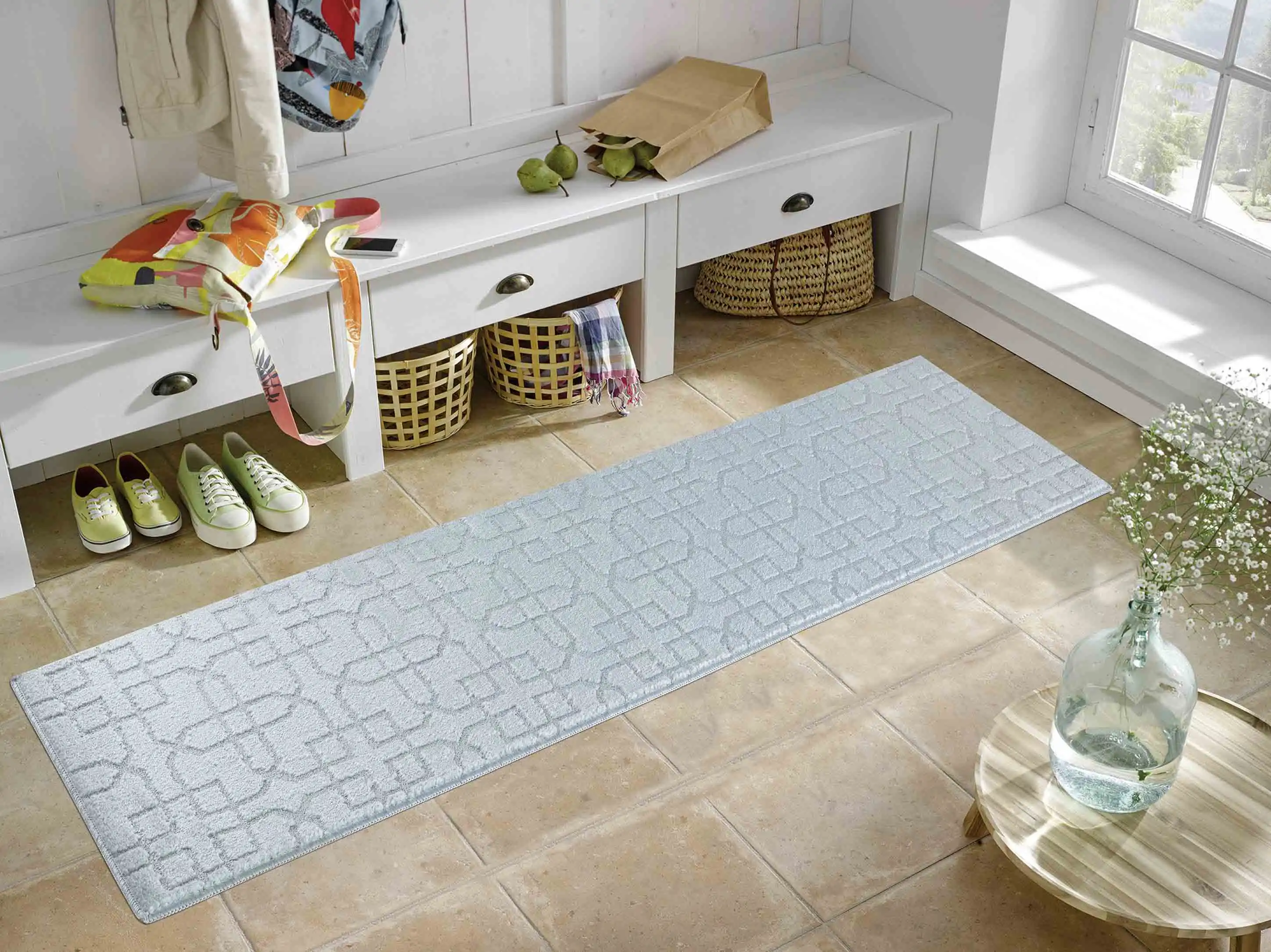 Washable 9mm Gel-Back Ivy Siam Silver Rug - Image 4