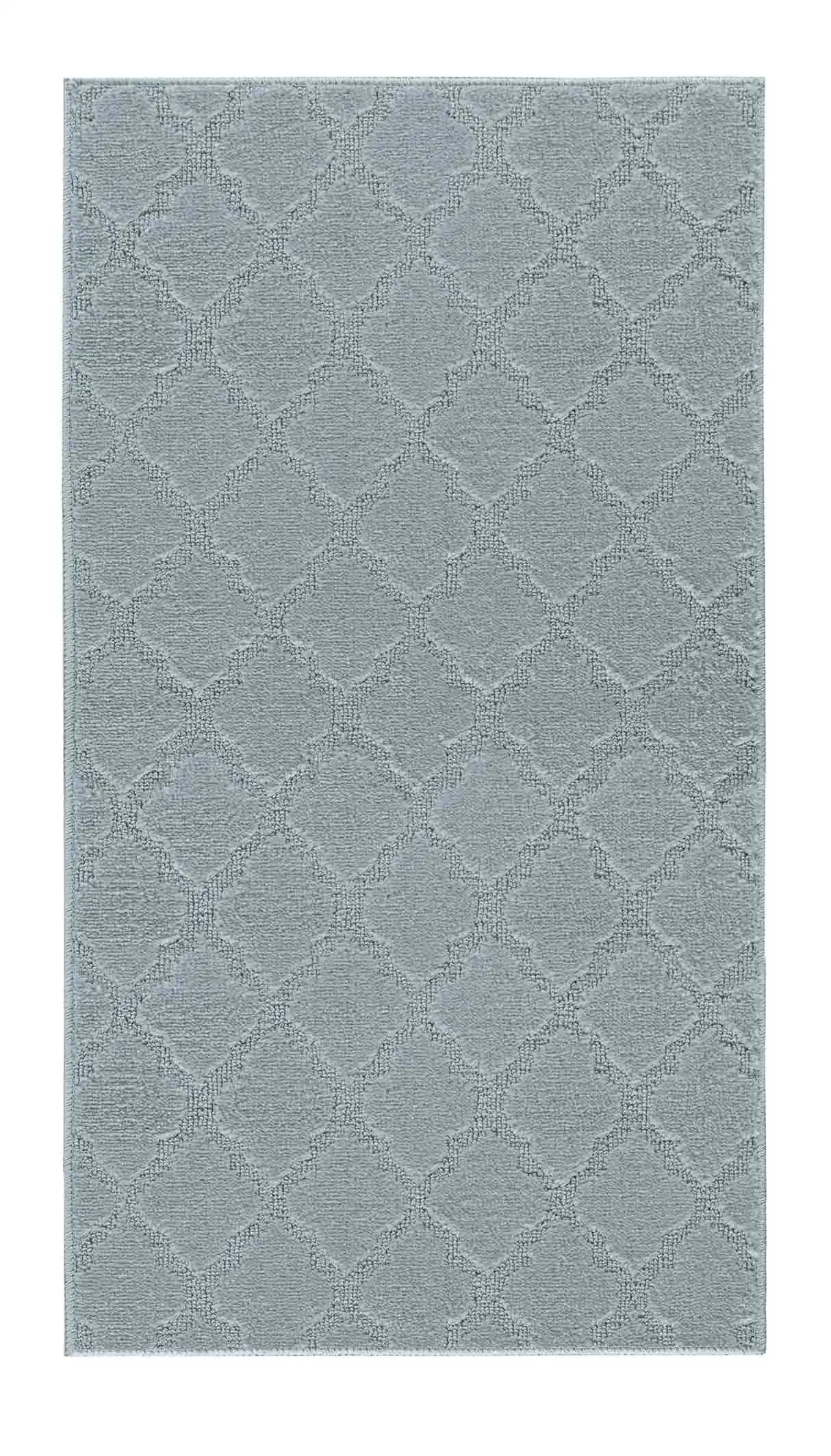 Washable 9mm Gel-Back Ivy Trellis Silver Rug - Image 2