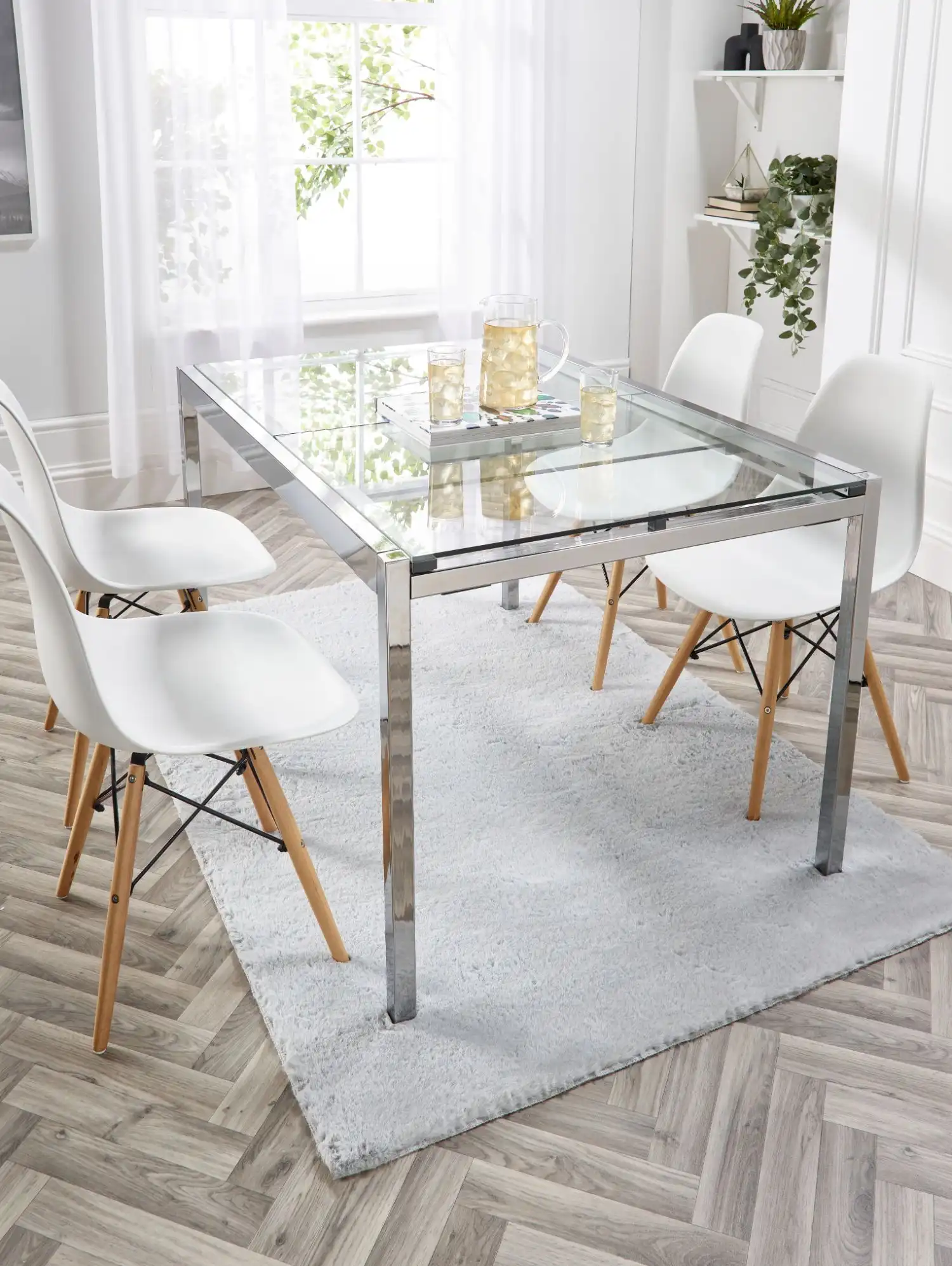 Washable Faux Fur Grey Faux Rug