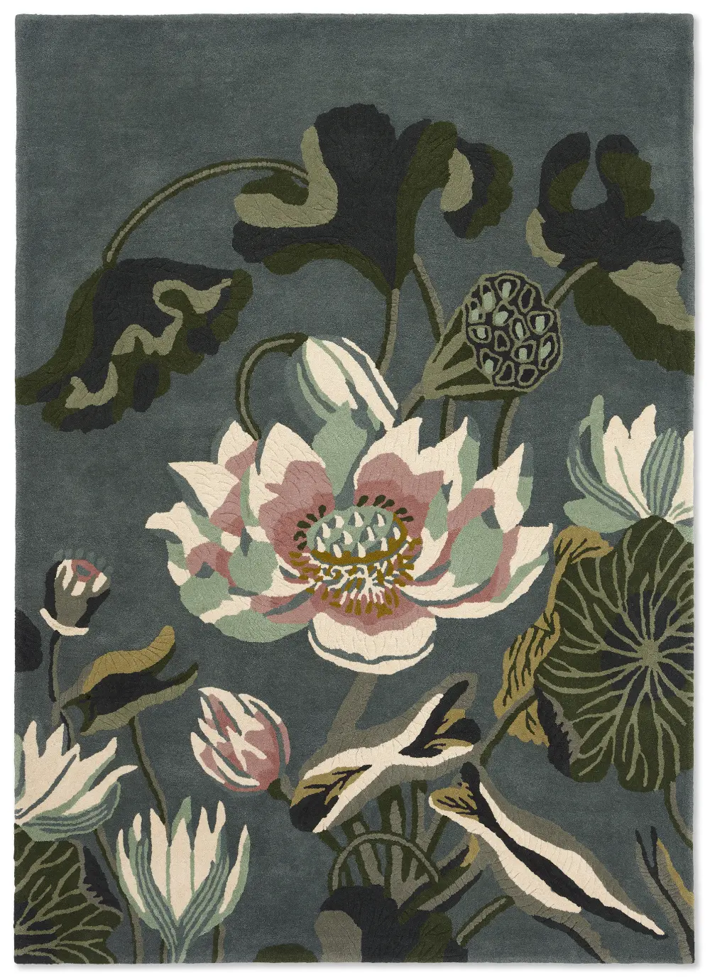 Waterlily Wedgwood -Midnight Pond 038608 Rug - Image 4