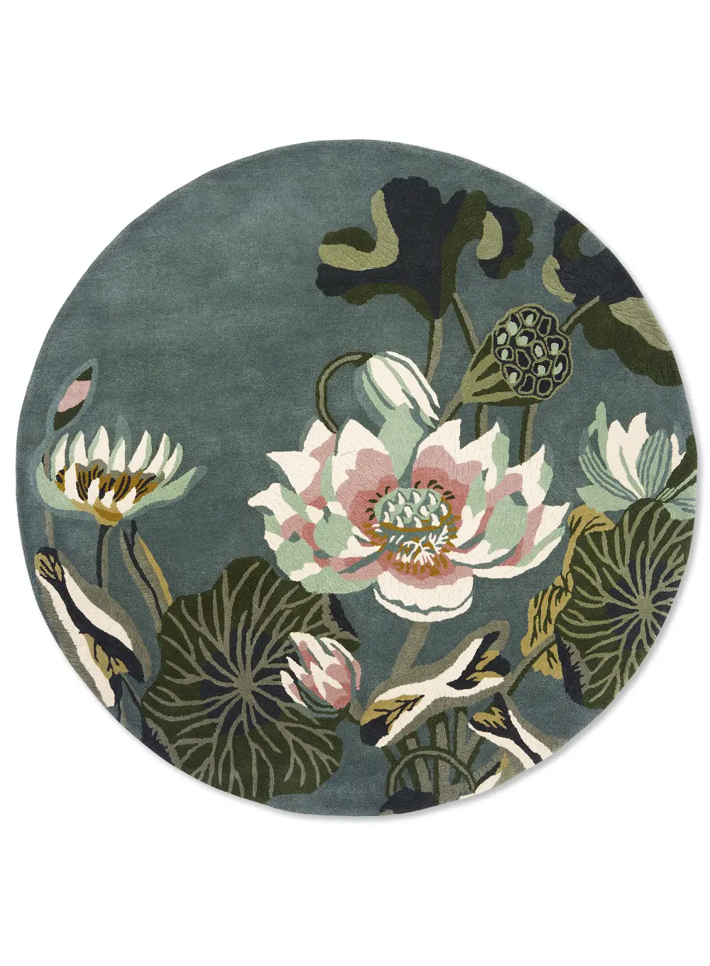 Waterlily Wedgwood -Midnight Pond 038608 Rug - Image 8