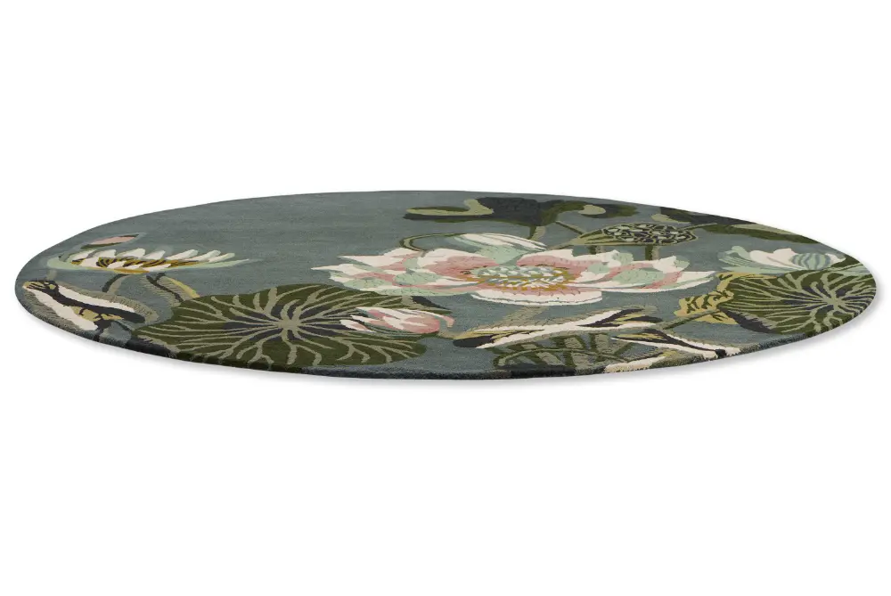 Waterlily Wedgwood -Midnight Pond 038608 Rug - Image 9