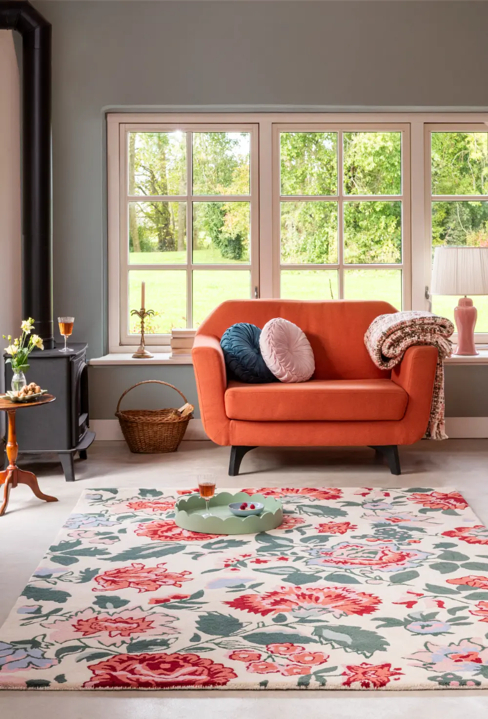 Wendling Floral Laura Ashley Poppy Red 083100 Rug - Image 2