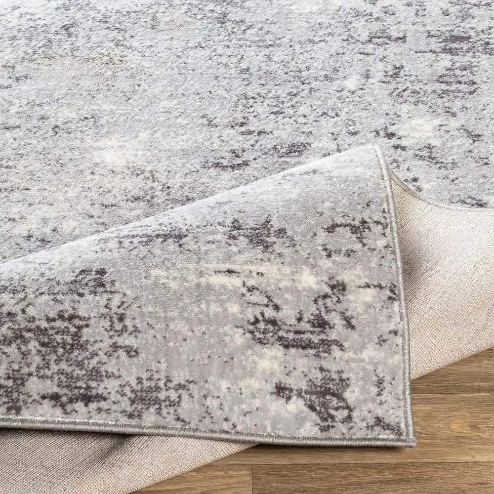 Fiona Abstract Modern Marble Silver Grey Rug - Image 4