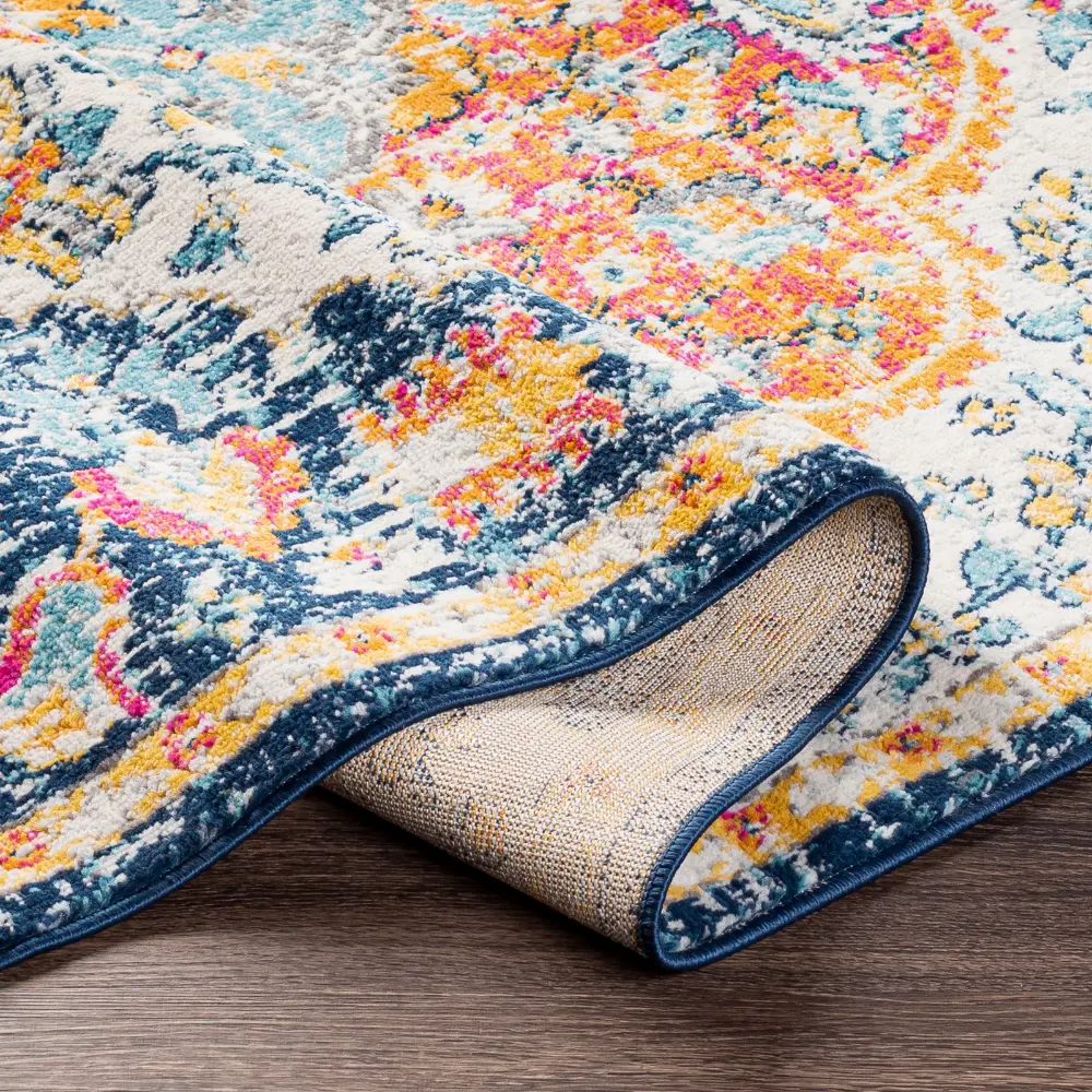 Wren Vintage Oriental Boho Bright Orange Rug - Image 3