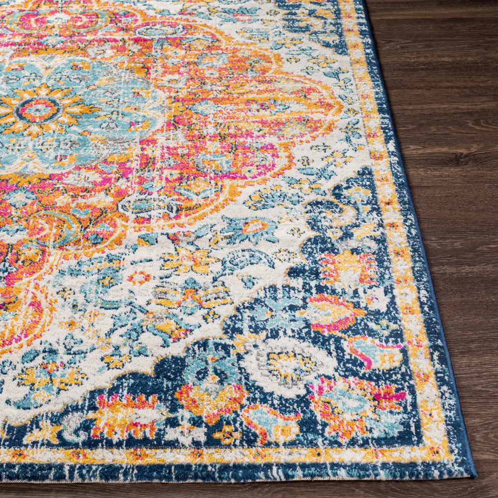 Wren Vintage Oriental Boho Bright Orange Rug - Image 4