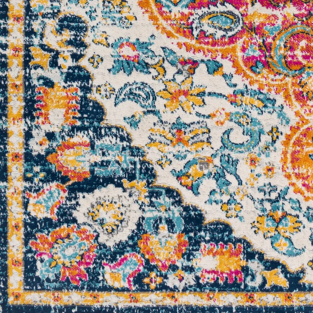 Wren Vintage Oriental Boho Bright Orange Rug - Image 5