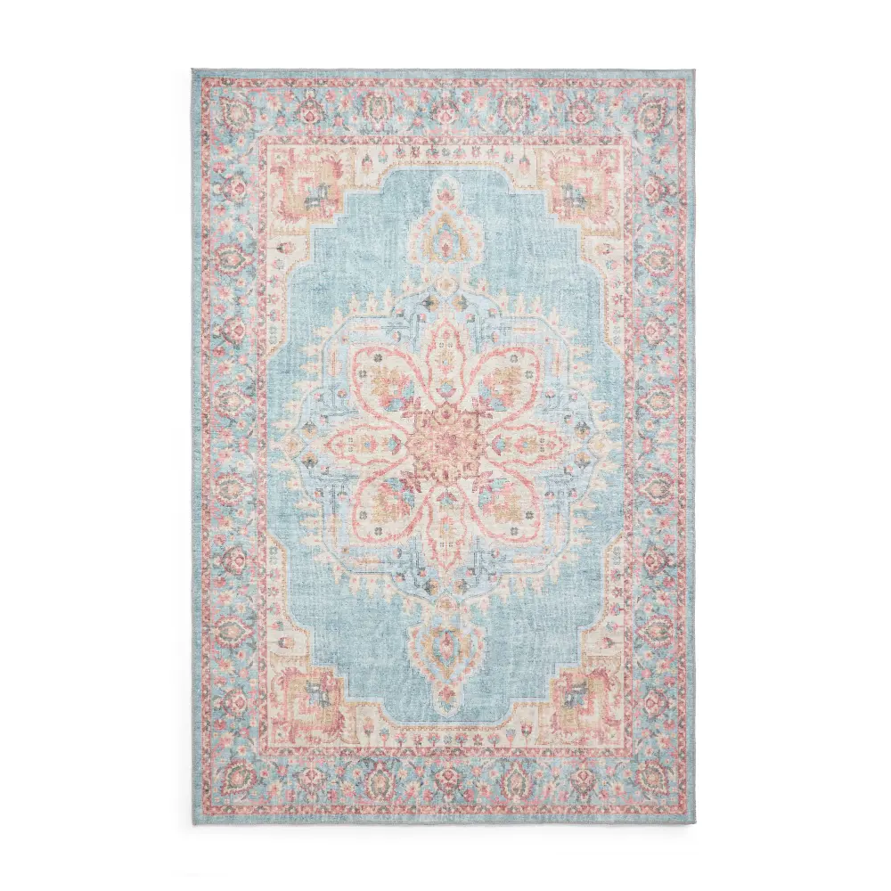 Zahra Washable S0063 Blue/Beige - Image 3
