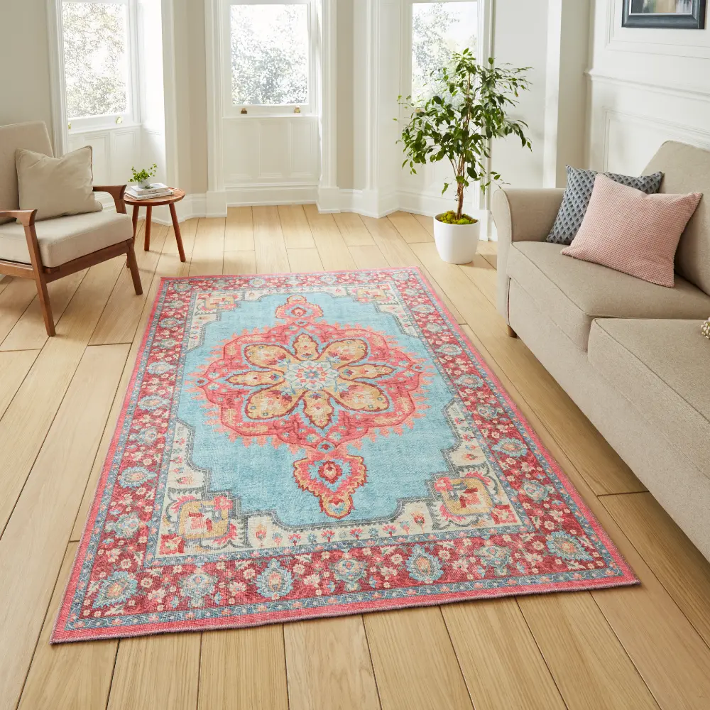 Zahra Washable S0063 Blue/Red