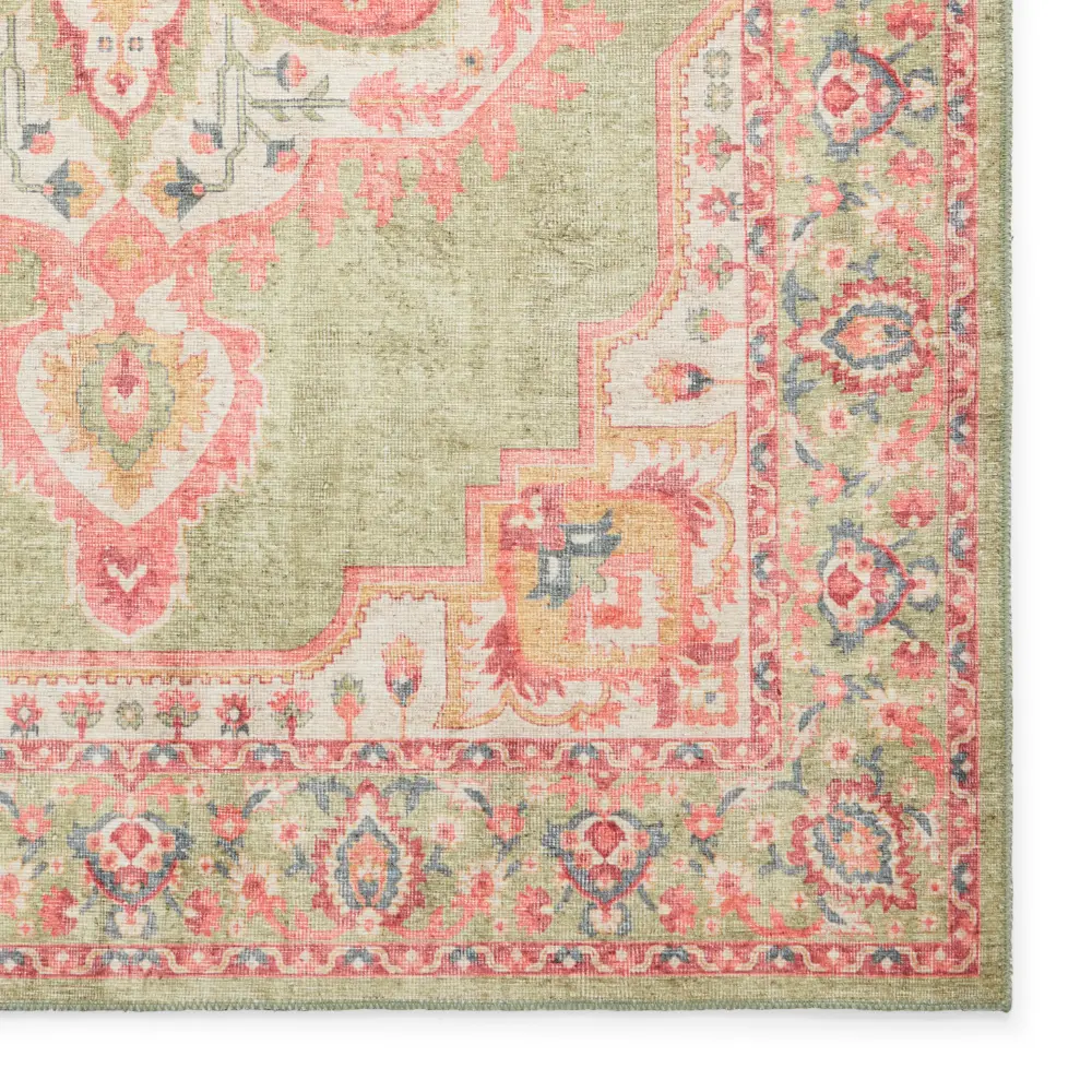 Zahra Washable S0063 Green/Pink - Image 5