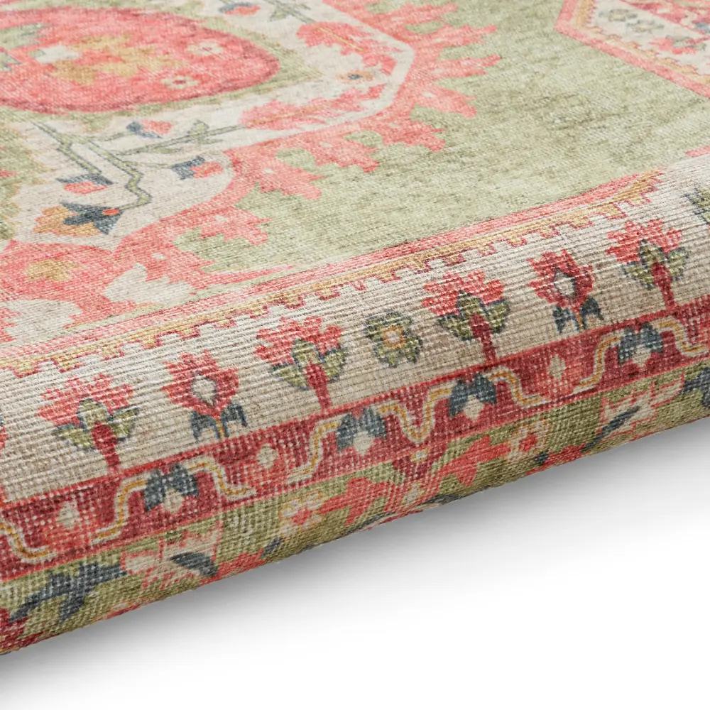 Zahra Washable S0063 Green/Pink - Image 9