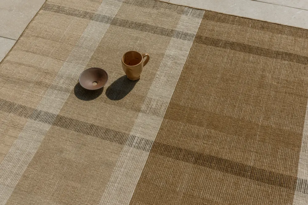 Zona Block Stripe Cashew outdoor 497501 Rug - Image 3